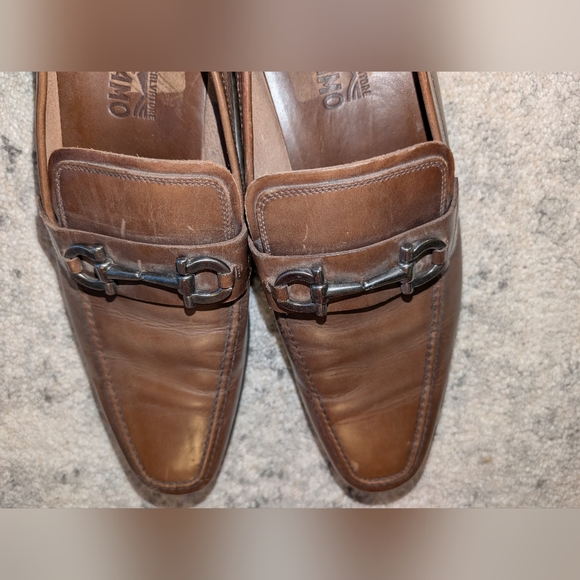 Salvatore Ferragamo Brown Leather Loafers